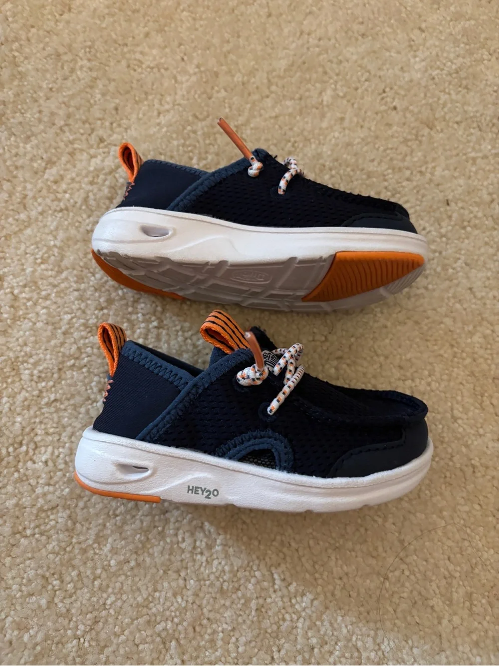 Hey Dude Kids Navy with Orange Accent Slip-On Sneakers